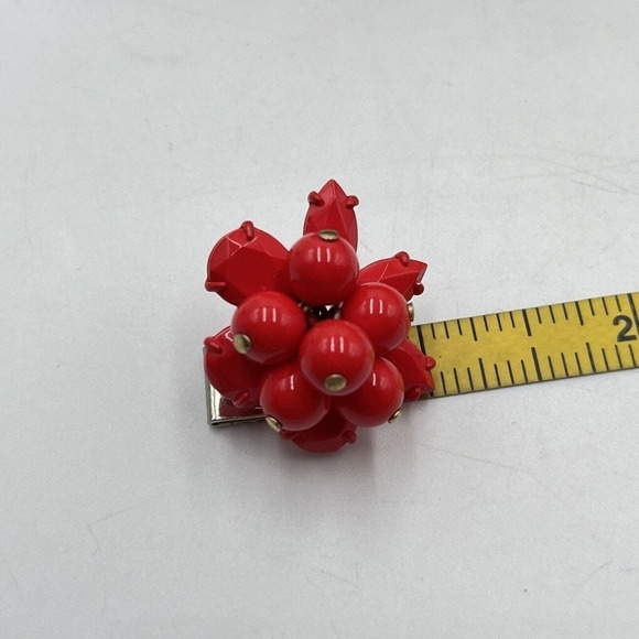 J. Crew Red Round Bauble Beads Cluster Stud Earrings - Picture 5 of 16